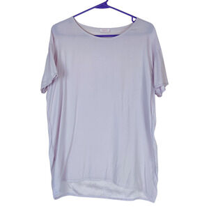 Rossopuro Washable Stretch Silk Petal Pink Short Sleeve Top Medium Made in Italy